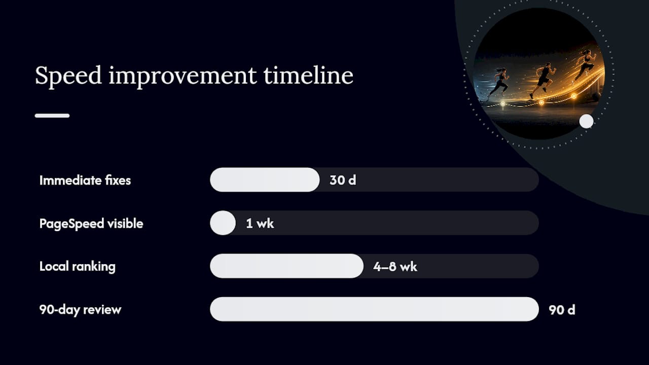 Gym website speed improvement timeline