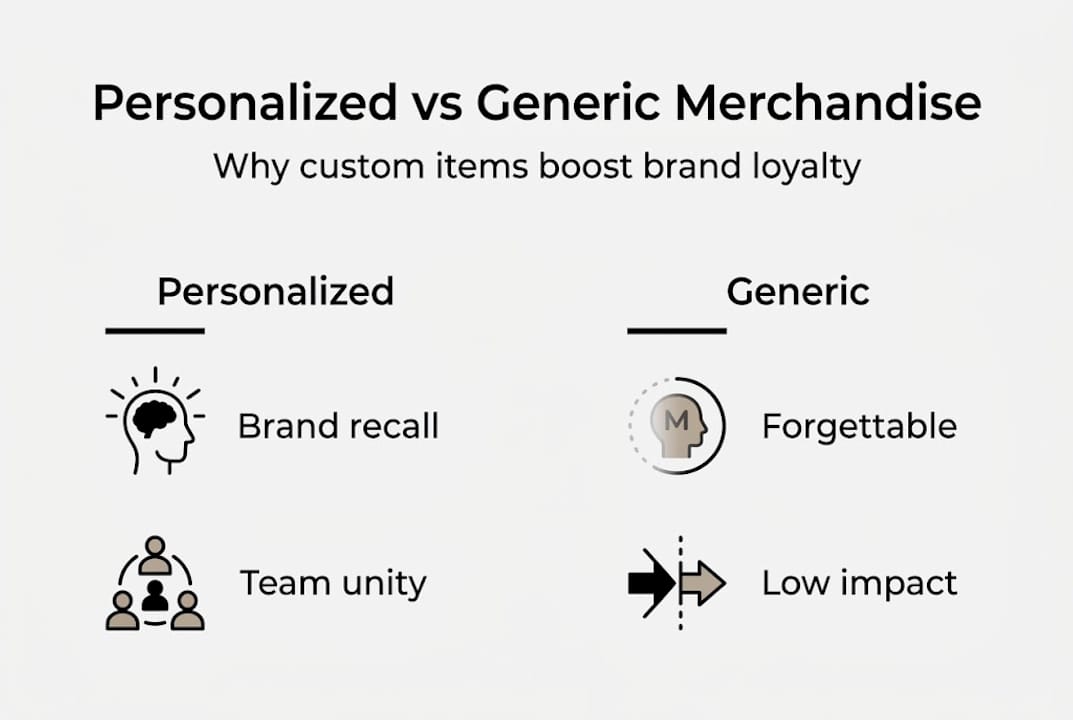 Infographic comparing brand impact personalized generic