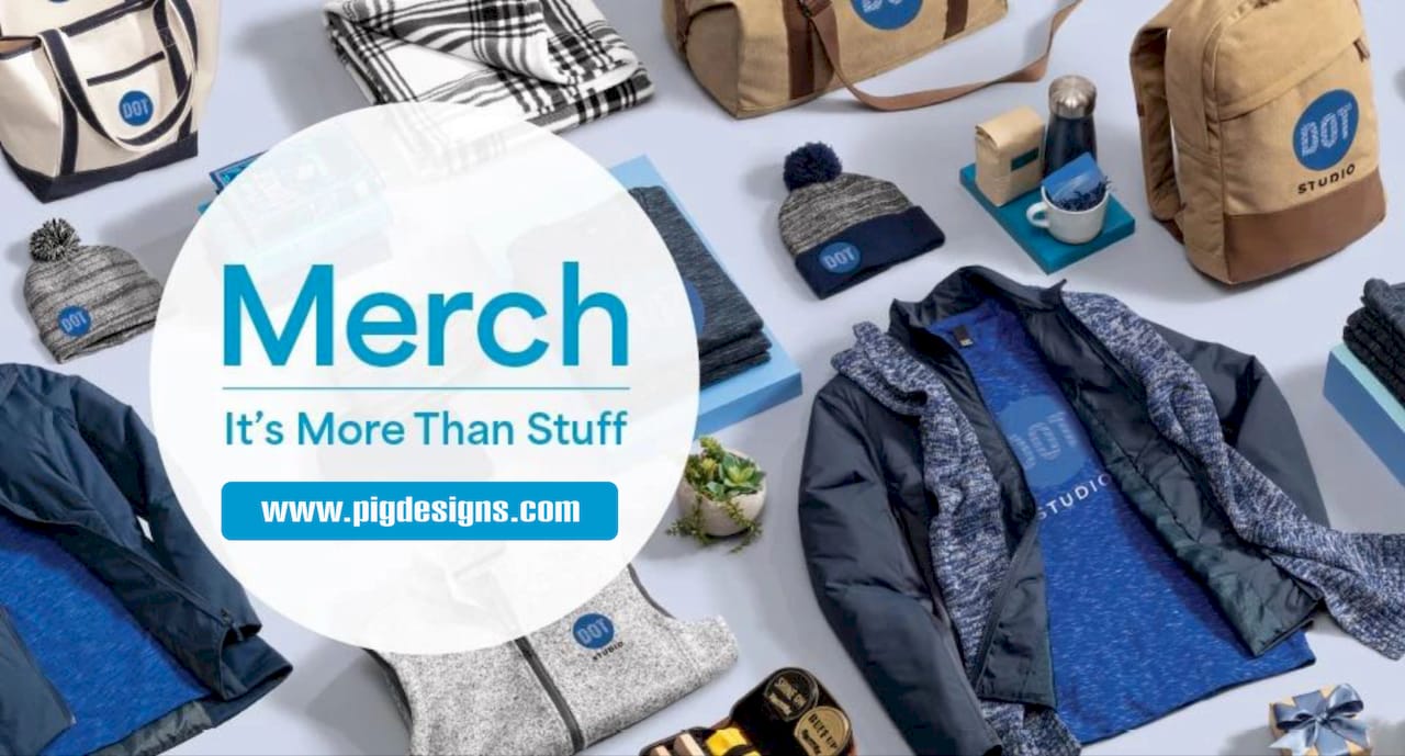 Business owner arranging custom branded merchandise