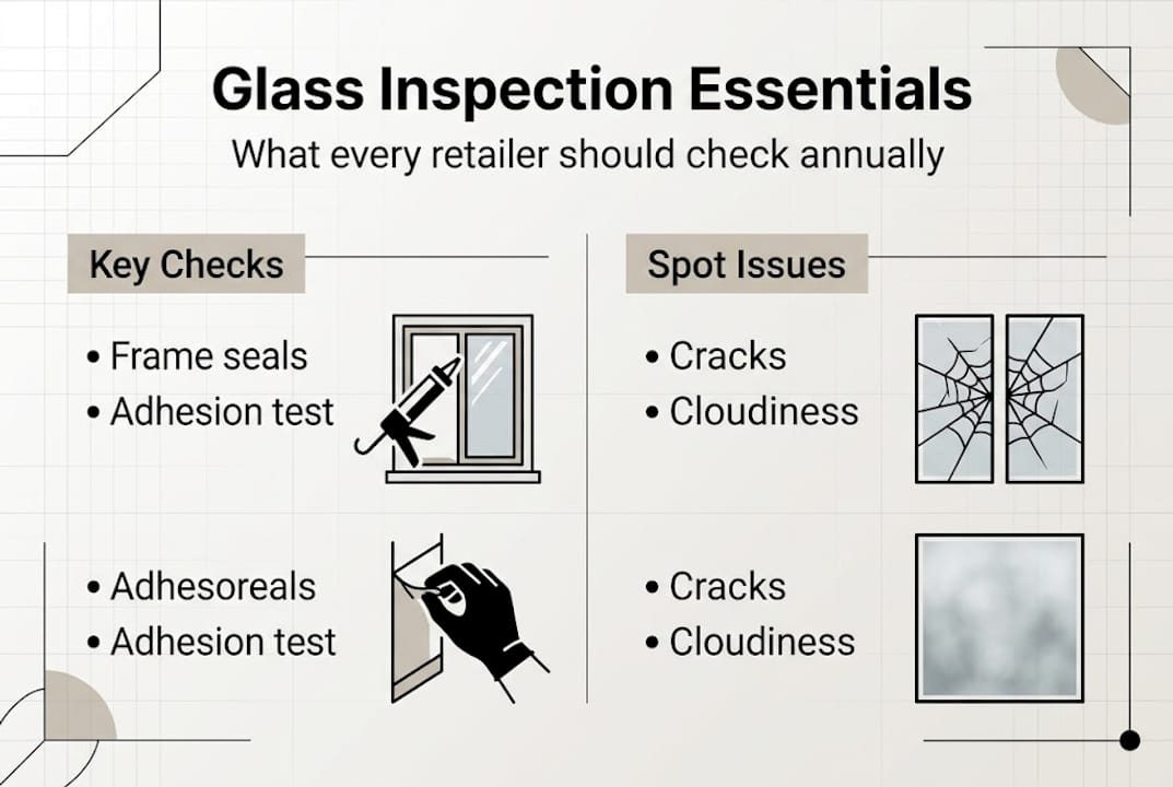 Infographic summary of essential glass inspection items