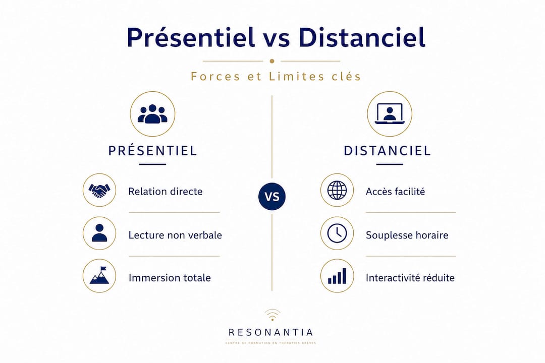 Infographie : séance d’hypnose en cabinet ou à distance, quelles différences ?