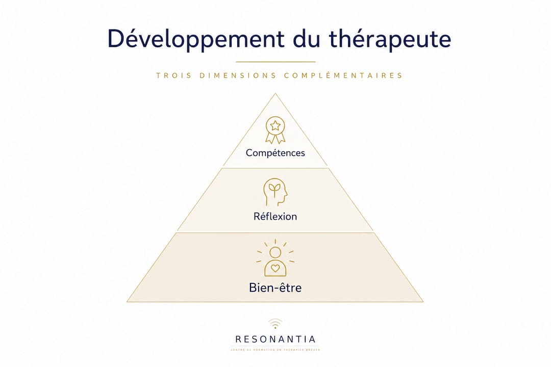 La pyramide des trois axes du développement du thérapeute