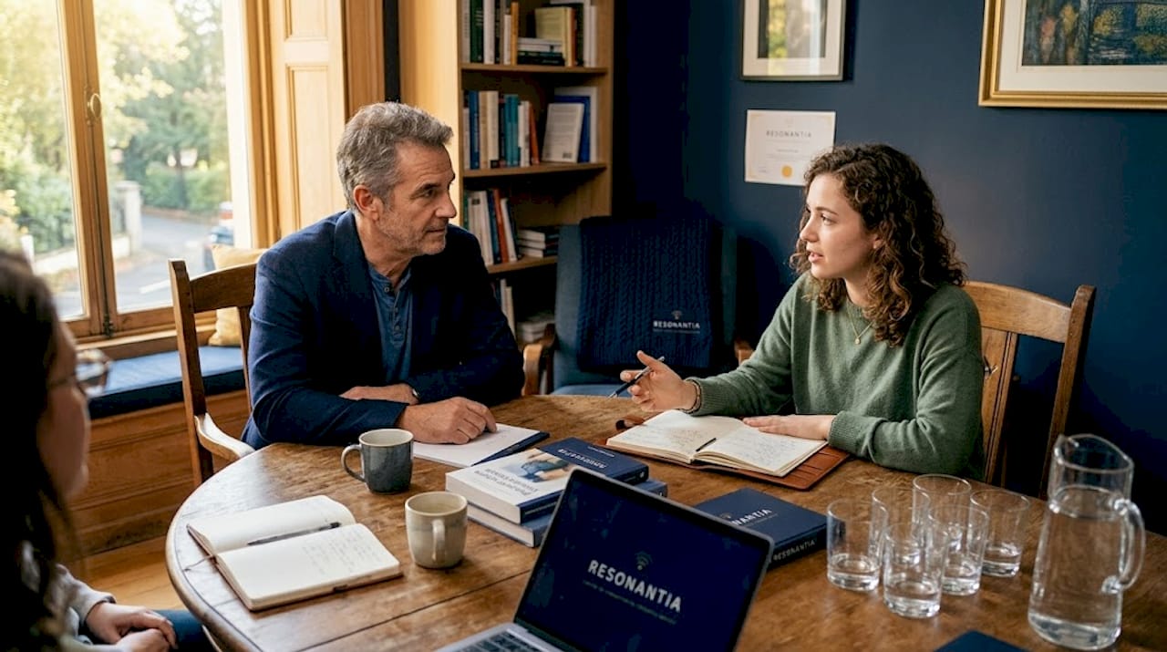 Séance de supervision collective dans la salle de formation en thérapie