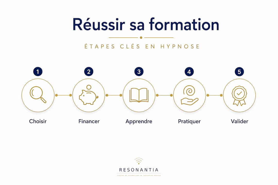 Les grandes étapes pour réussir sa formation en hypnose – Infographie