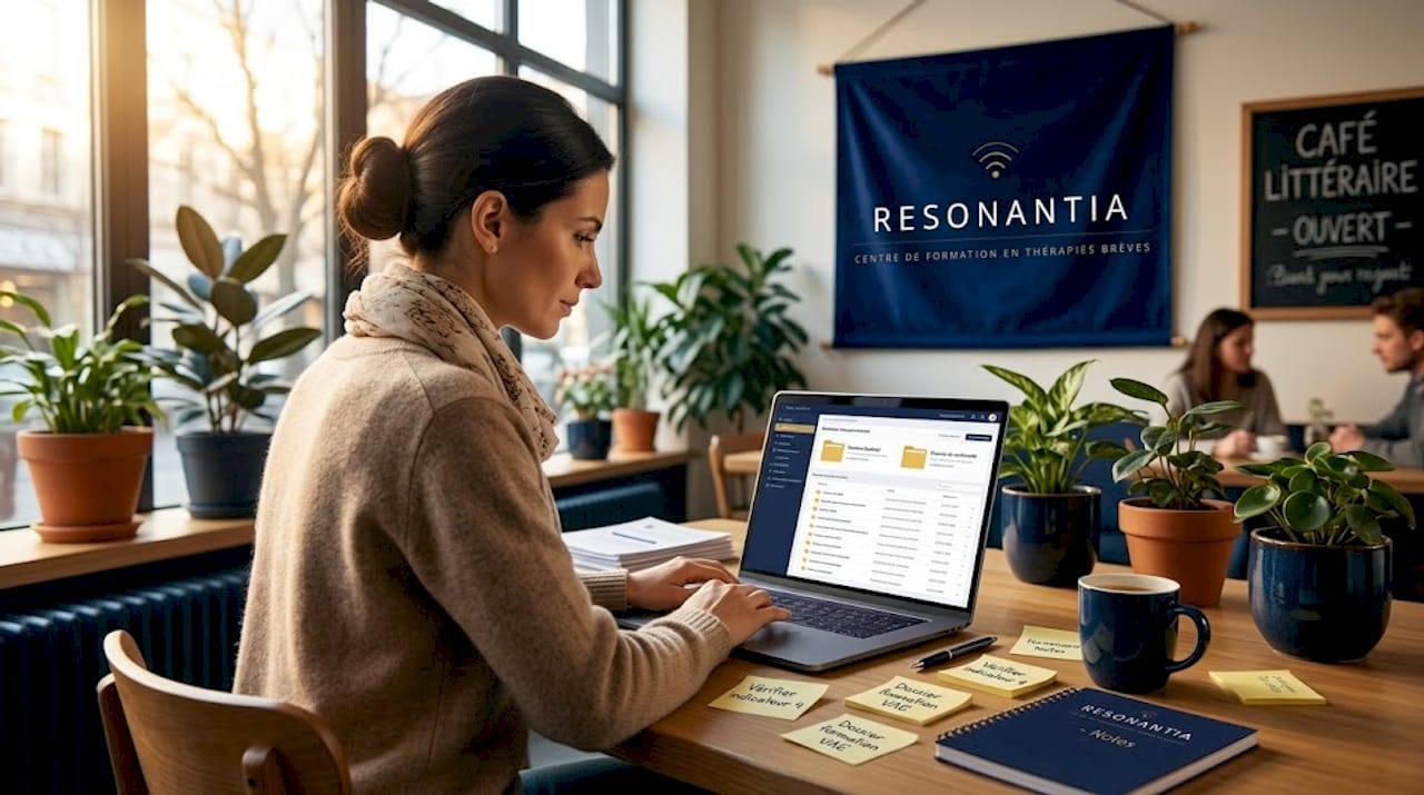 Responsable qualité travaillant avec un logiciel de gestion des dossiers