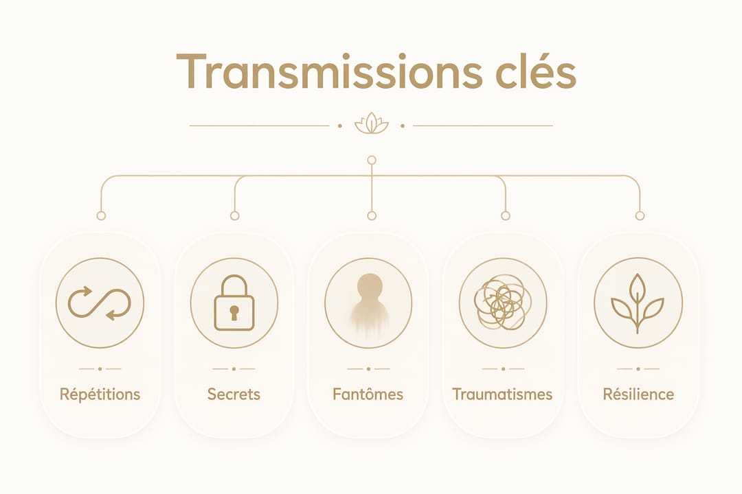 Visuel explicatif illustrant les principaux modes de transmission au sein de la famille