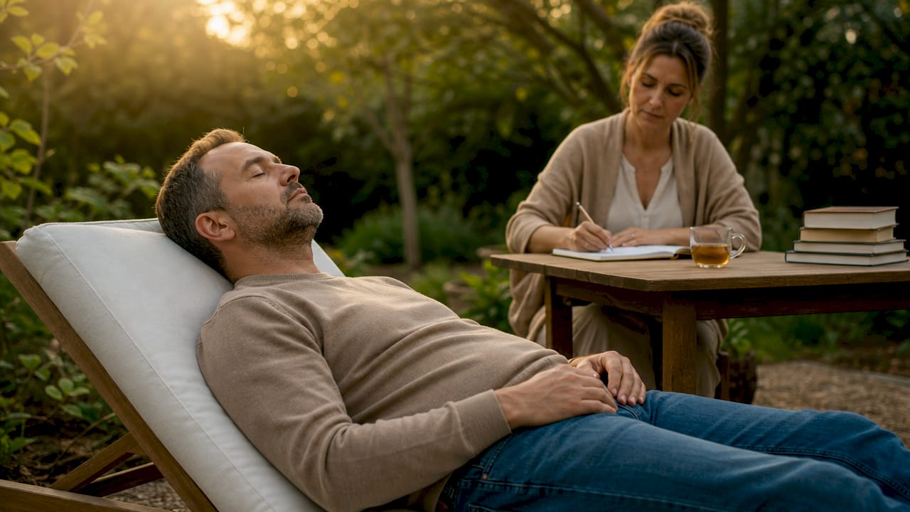 Personne souffrant du syndrome de l’intestin irritable suivie en séance d’hypnose