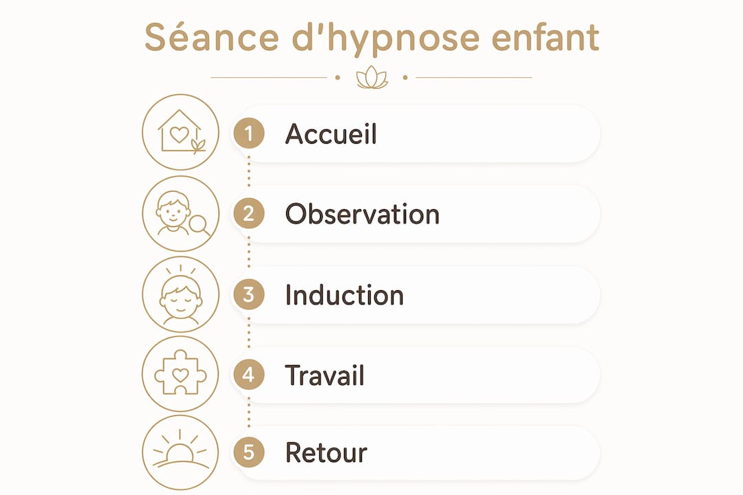 Infographie : les grandes étapes d’une séance d’hypnose pour enfants
