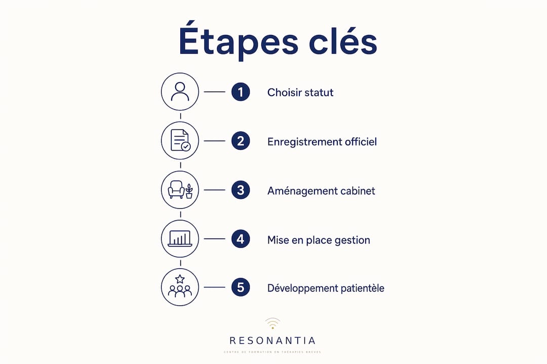 Les grandes étapes pour réussir son installation en tant que thérapeute – Infographie