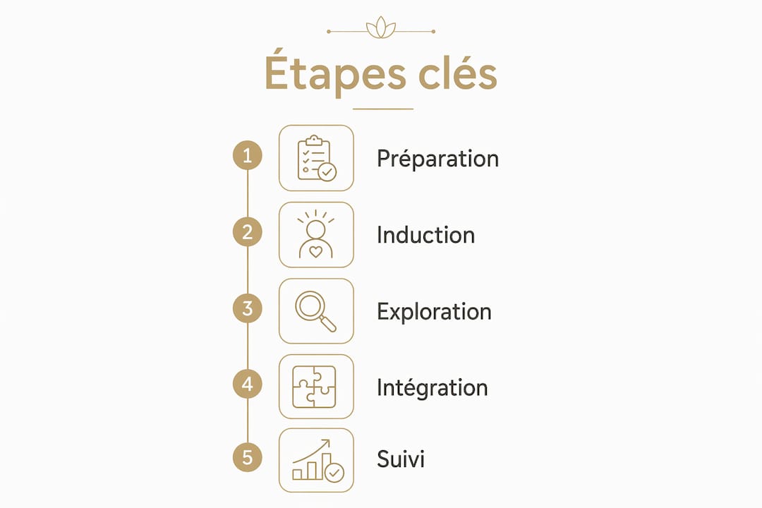 Présentation visuelle des moments essentiels de l’hypnose spirituelle