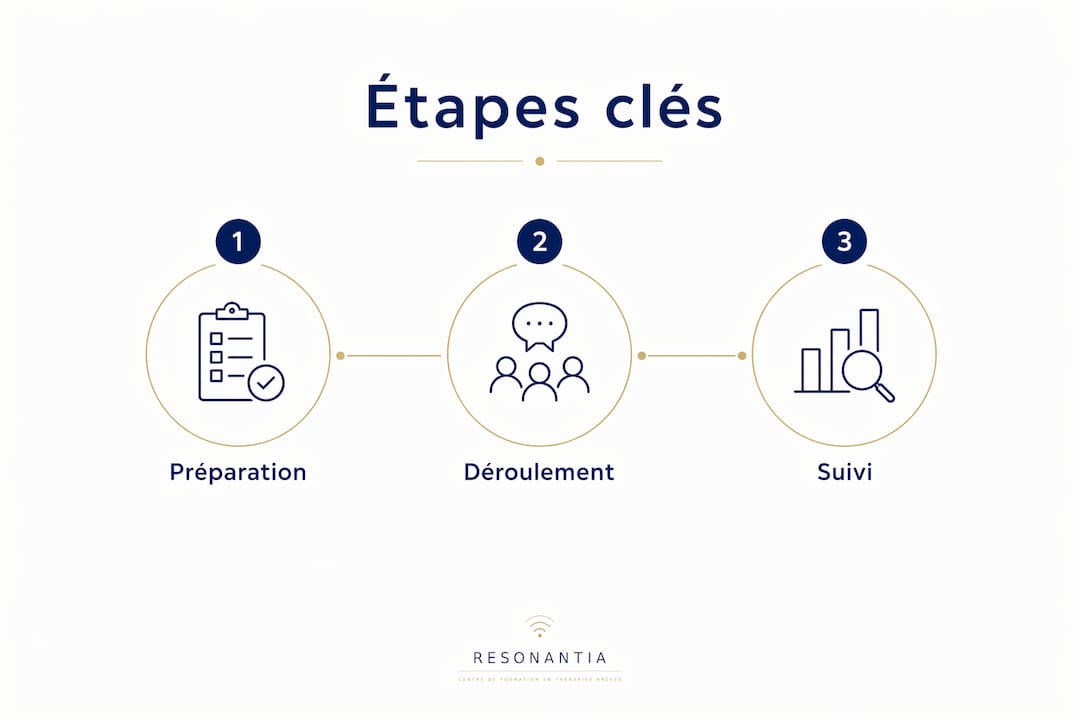 Découvrez en image les moments essentiels qui rythment une séance de supervision.