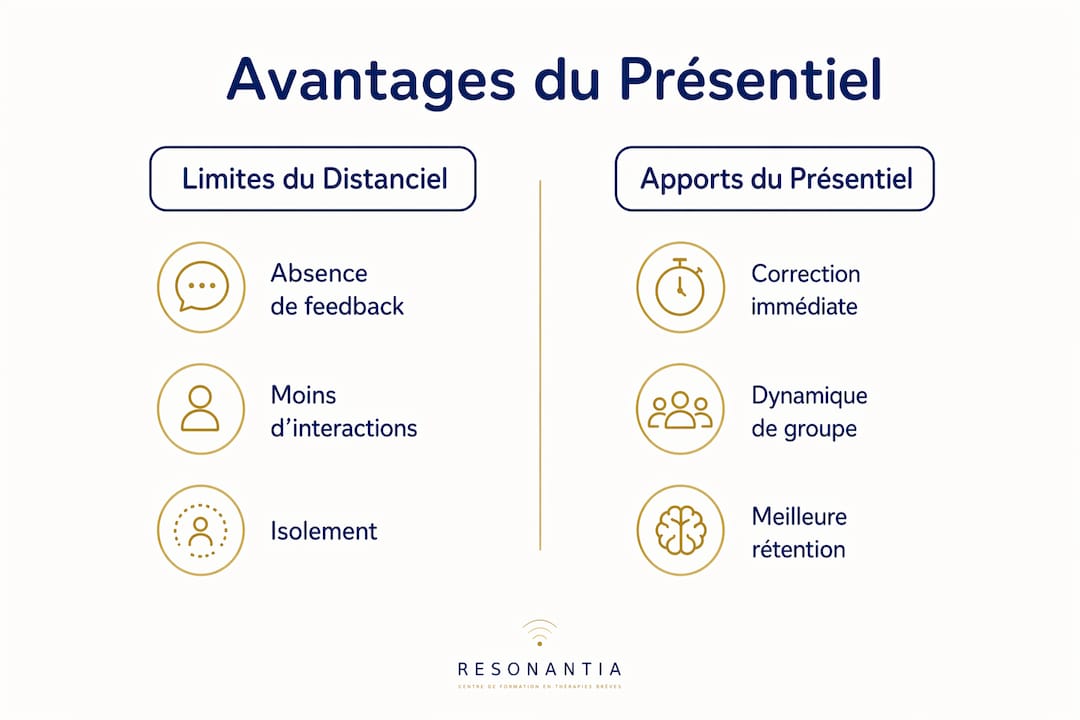 Infographie : présentiel ou distanciel, quelles différences ?