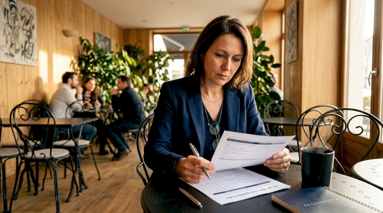 Une femme réalise son bilan de compétences depuis chez elle