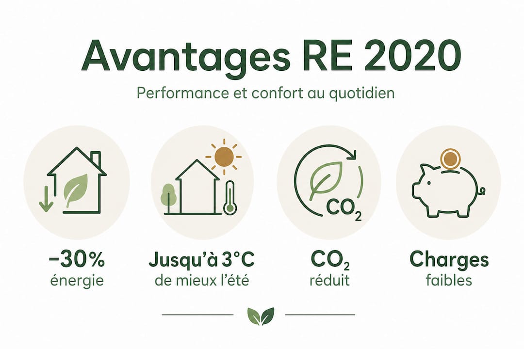 Infographie : les principaux atouts de la réglementation RE 2020