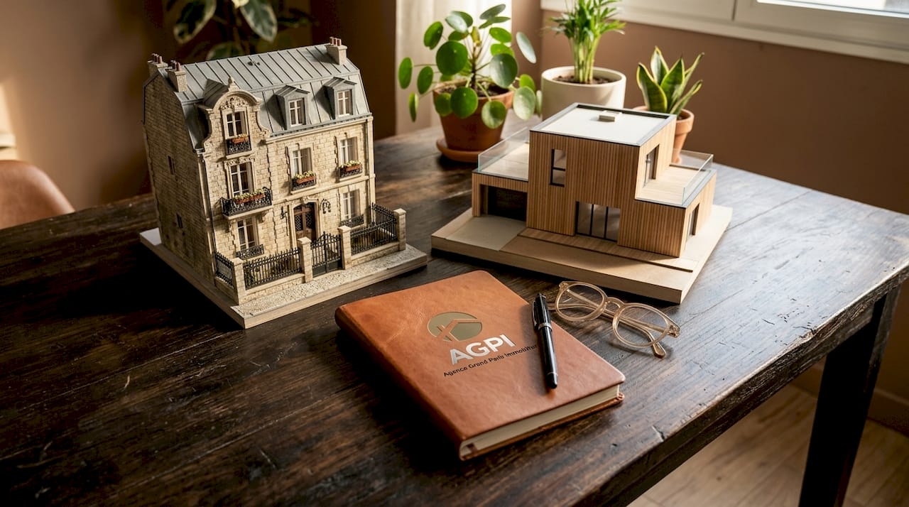 Des maquettes de logements neufs et anciens présentées côte à côte pour mieux comparer styles et époques.