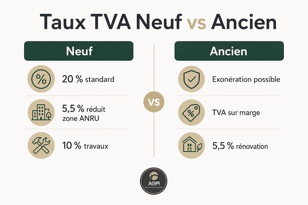Visualisation des différences de taux de TVA entre les logements neufs et anciens