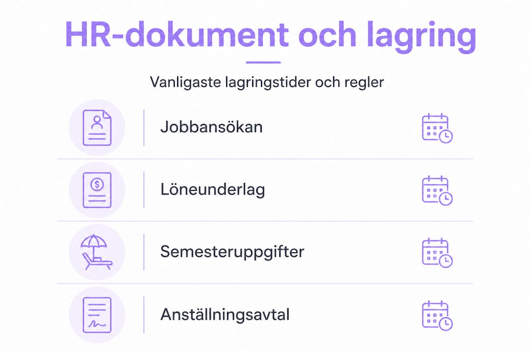 Så länge behöver du spara olika HR-dokument – en översikt i infografik