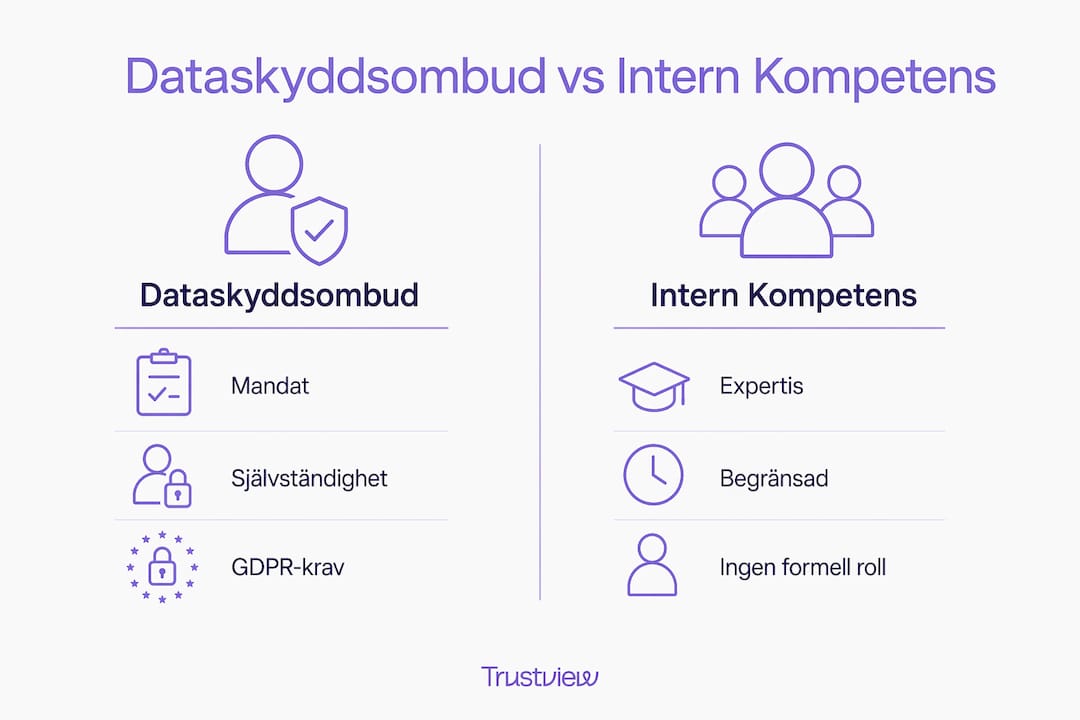 Infografik: Skillnader mellan dataskyddsombud och intern GDPR-kompetens