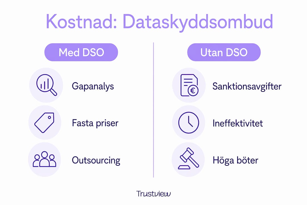 Jämförelse av kostnader med och utan dataskyddsombud – en överskådlig infografik