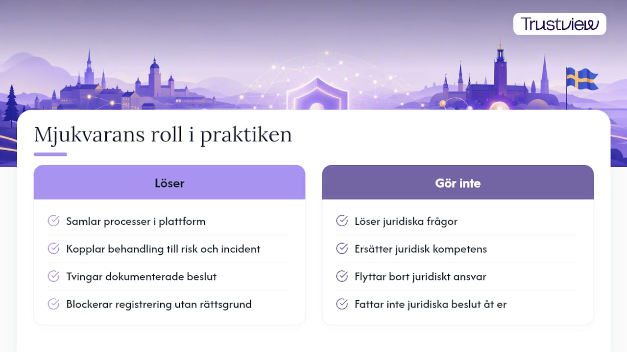 Vad Trustview visar om mjukvarans roll i praktiken — overview diagram