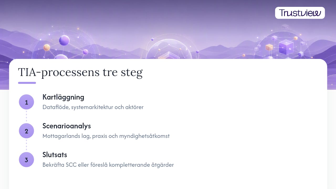 TIA-processens tre steg från kartläggning till slutsats