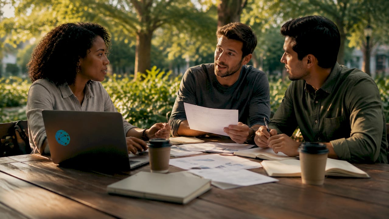 Marketing team discussing paid ad campaign