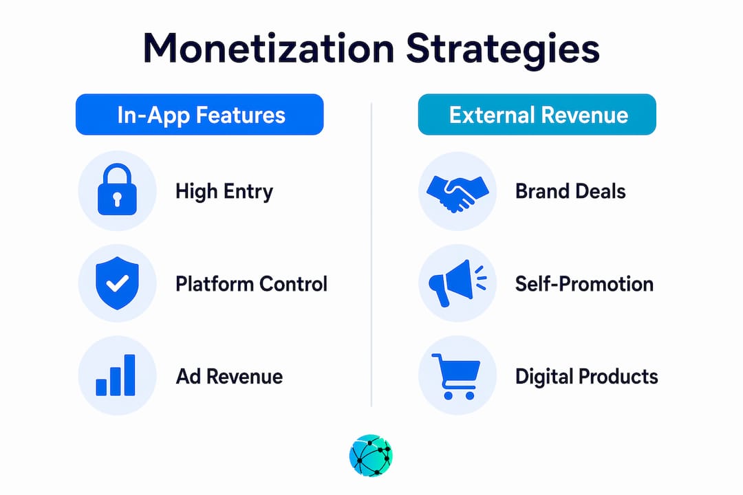 Infographic comparing monetization strategies