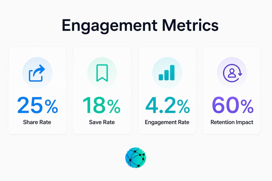 Infographic showing key engagement metrics with statistics
