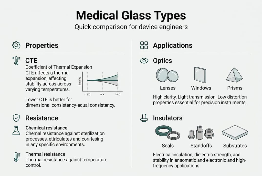 Infographic compares medical glass properties