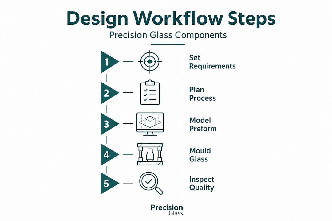 Infographic of glass design process workflow steps