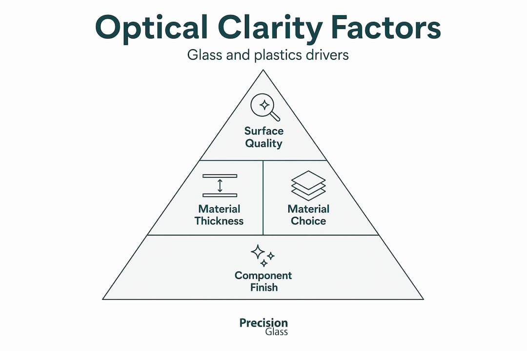 Infographic showing pyramid of optical clarity factors