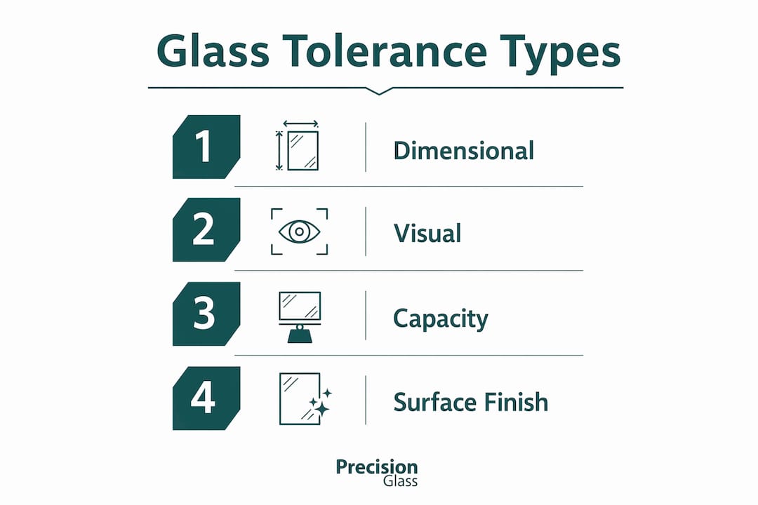 Infographic showing key types of glass tolerances