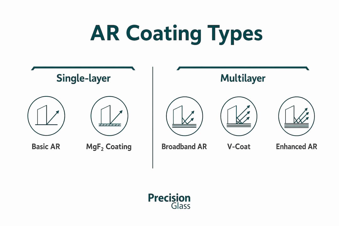 Infographic comparing AR coating types