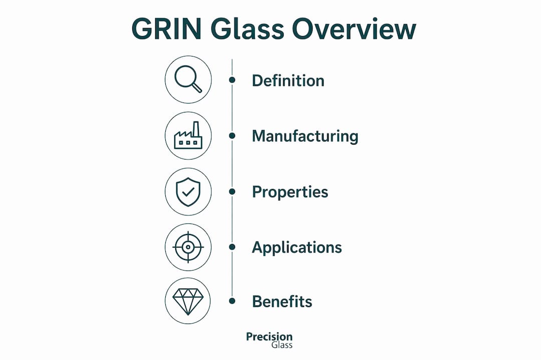 Infographic outlining GRIN glass overview steps