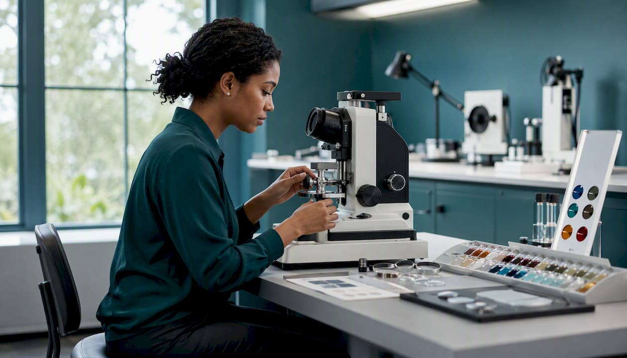 Hands measuring lens dispersion instrument