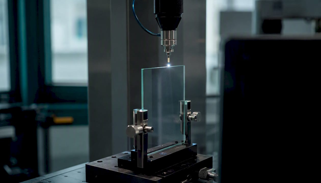 White-light interferometer measuring glass thickness