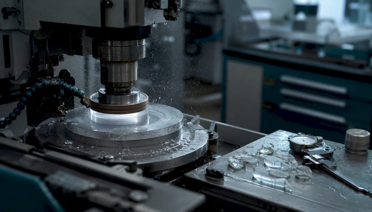 CNC diamond grinding machine shaping optical glass