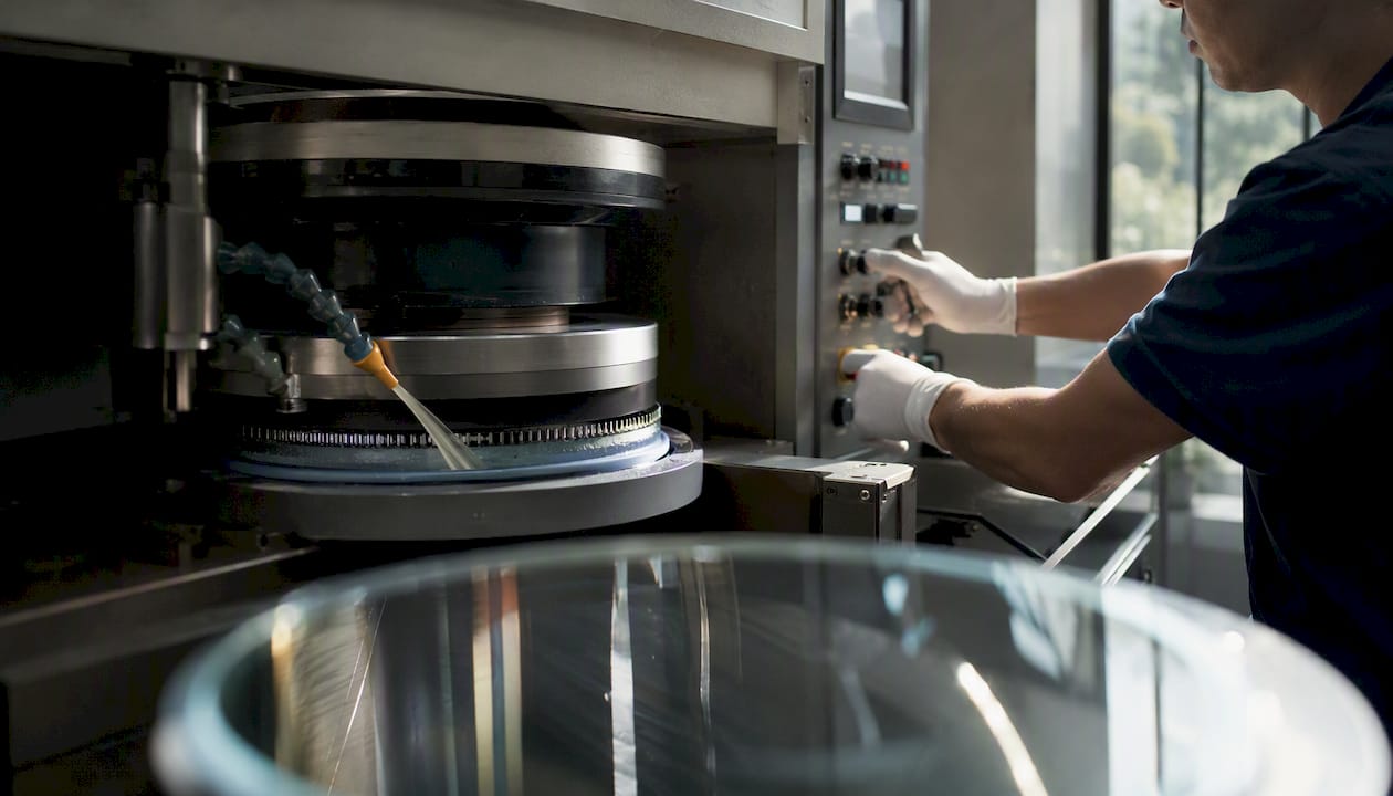 Magnetorheological finishing polishing optical lens
