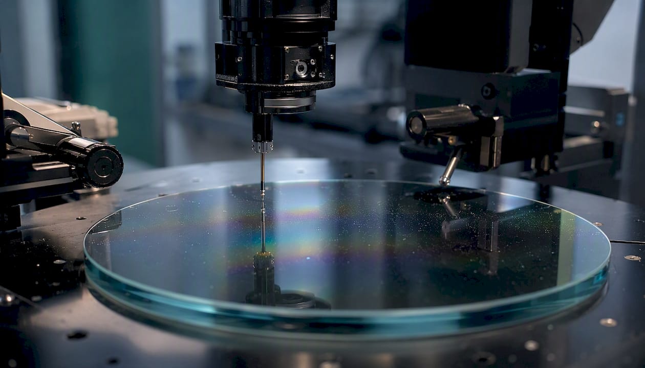 Interferometer measuring glass flatness