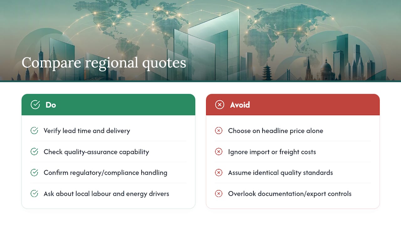 Do custom glass prices vary by region? — overview diagram