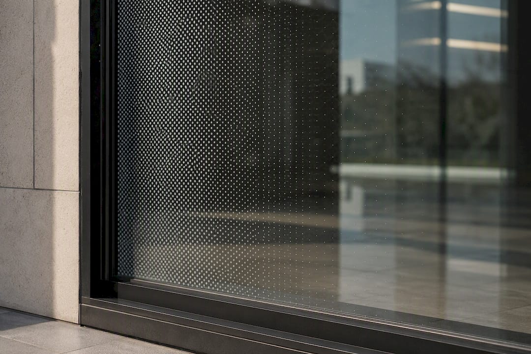 Ceramic frit pattern on façade glass