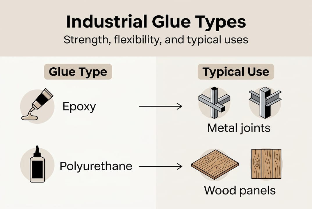 Infographic of adhesive types and uses