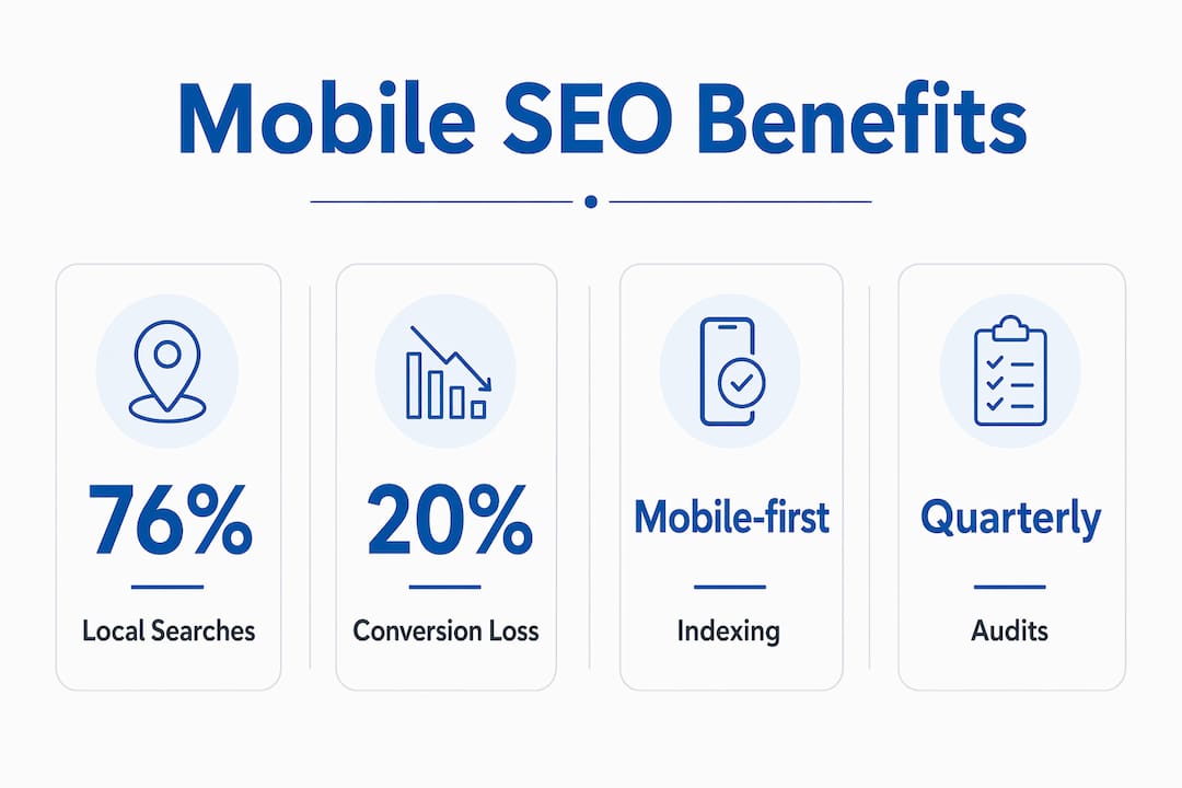 Infographic illustrating key mobile SEO benefits