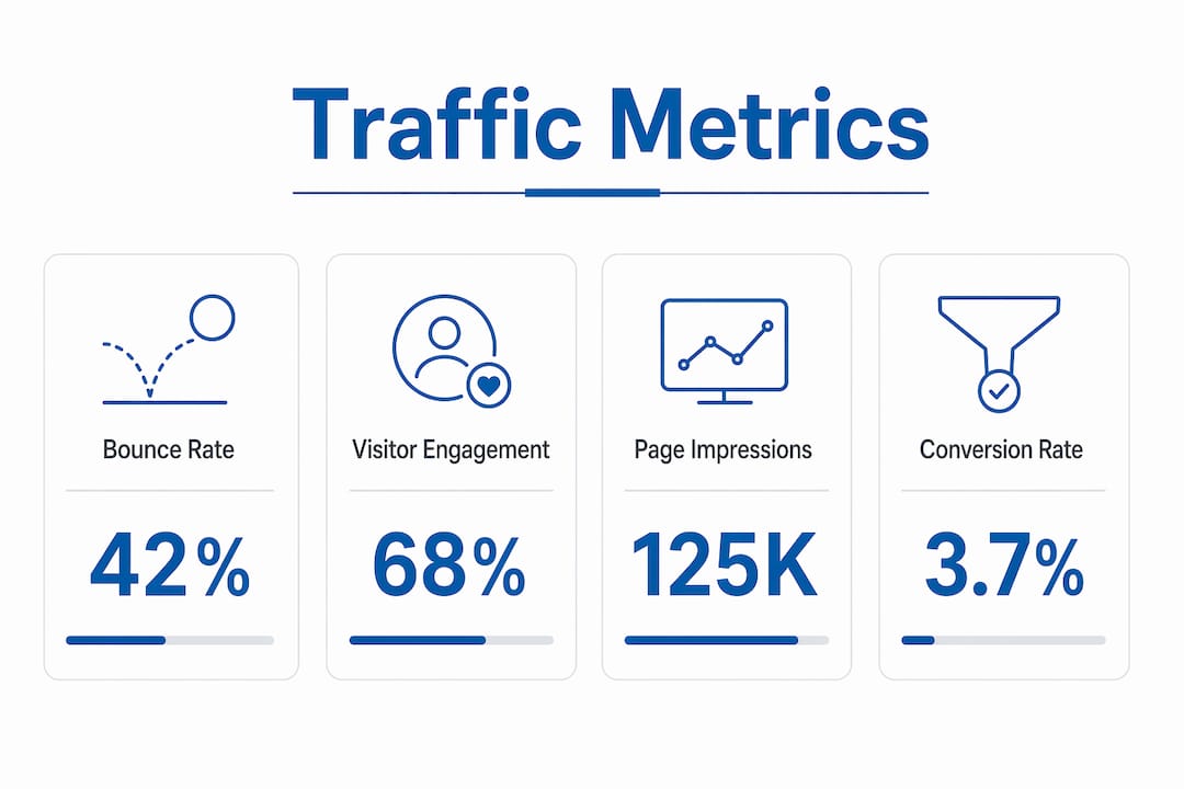 Infographic showing key traffic metrics