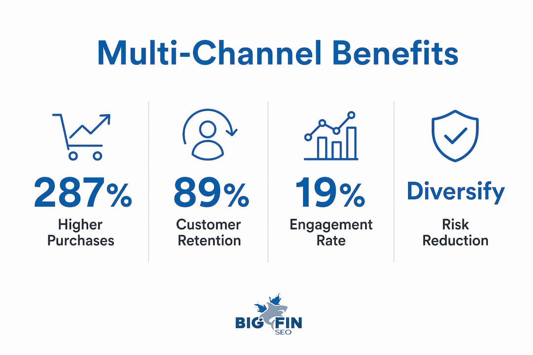 Infographic showing key benefits of multi-channel marketing