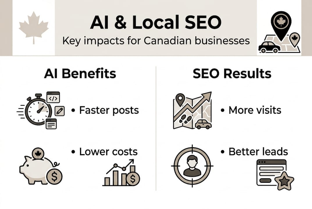 Infographic of AI benefits and SEO results