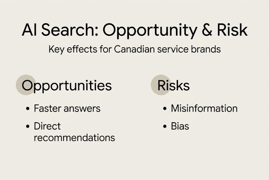 Infographic outlines AI search opportunities and risks