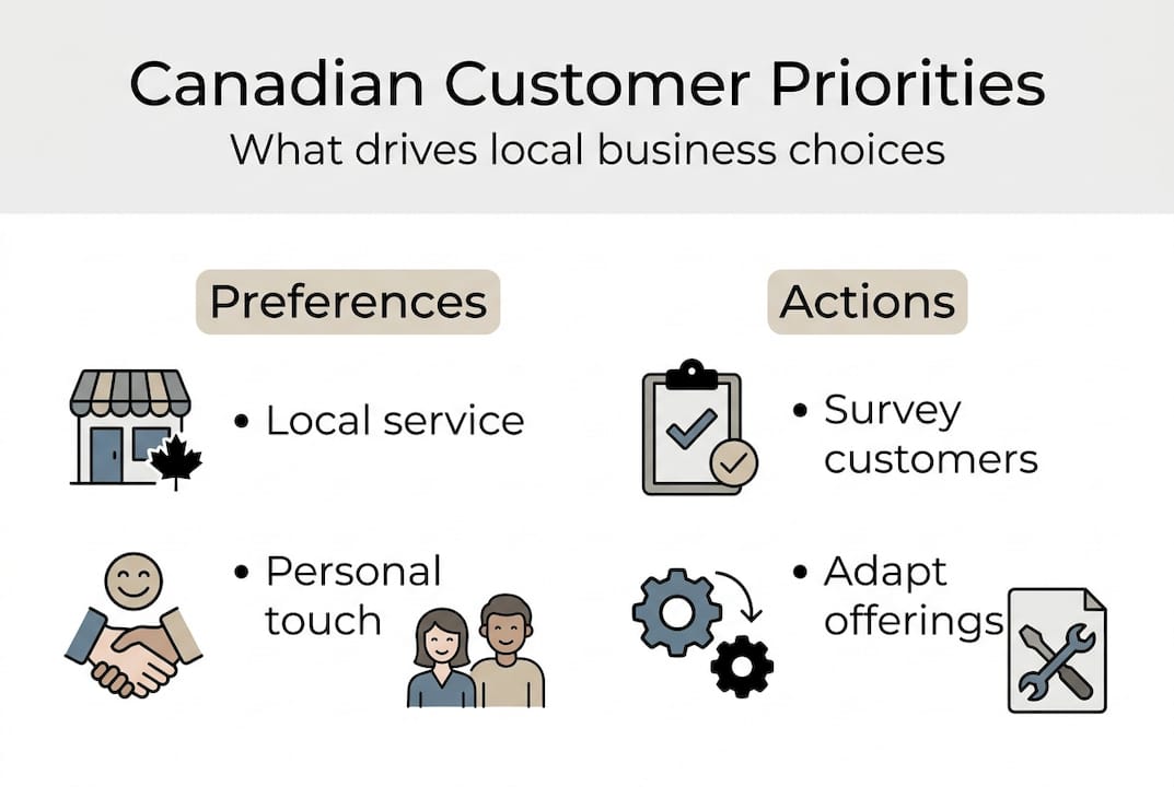 Infographic of Canadian customer priorities and actions