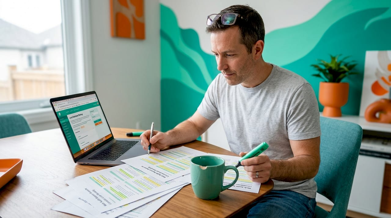 Man reviewing local business schema audit