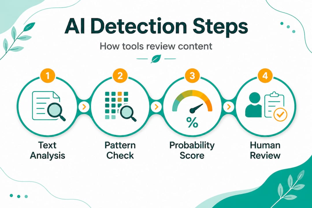 Infographic of AI content detection steps